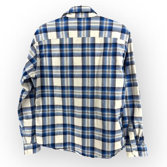 Wrangler Flex for Comfort Blue Plaid Button Down Shirt Sz L | Utility Stretch - Picture 2 of 4